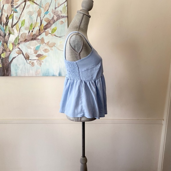 SHEIN 💙BABY BLUE💙SLEEVELESS SLIP ON SPRING SUMMER TOP SIZE MEDIUM 🌟EUC🌟 - Picture 2 of 8